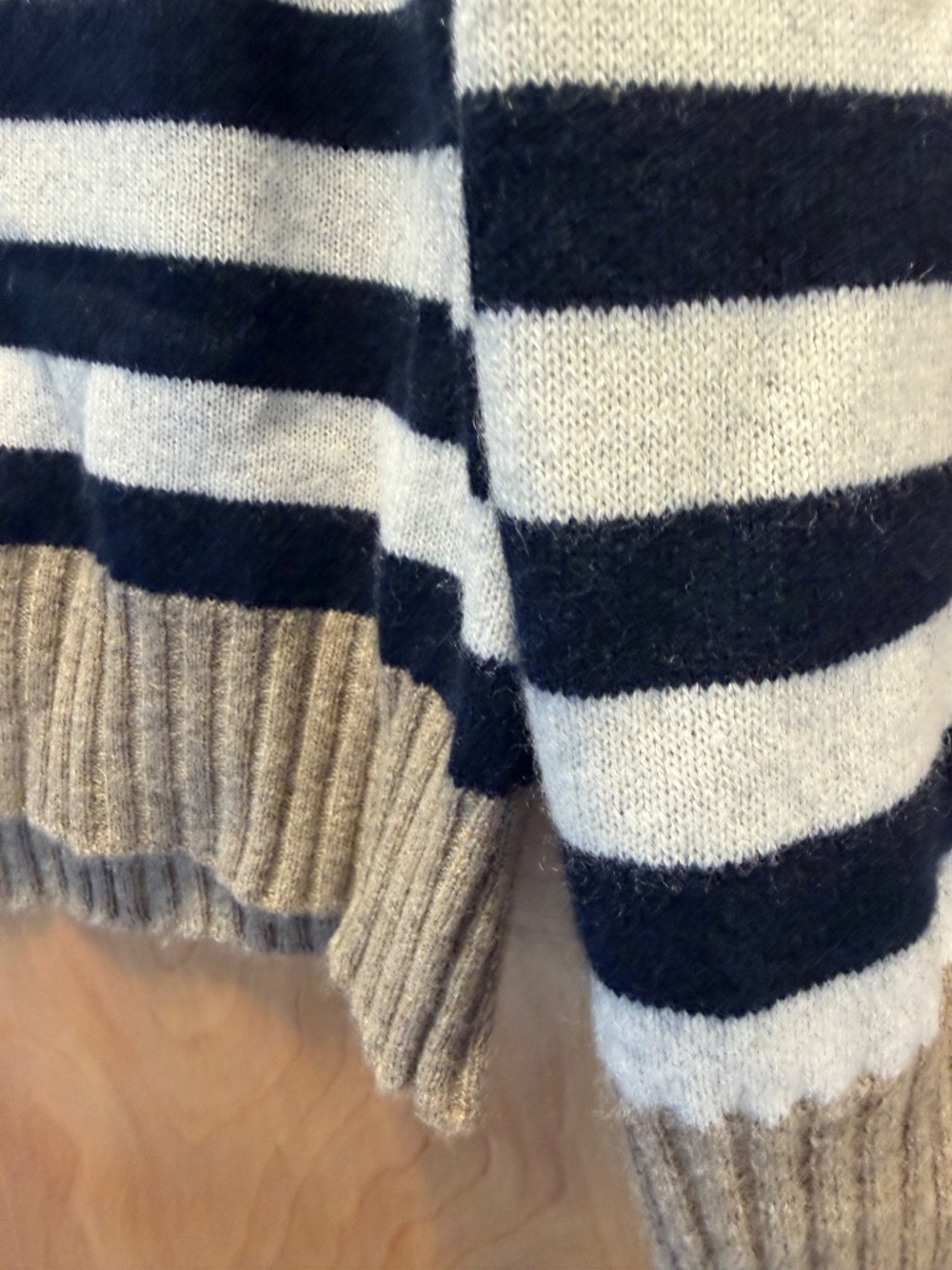 Jumper 1234 Stripe Collar Cashmere Pullover Navy, Cream  Size 1 Small - Picture 8 of 13